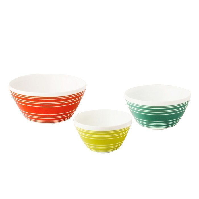 Pyrex 1125474 Vintage Charm Rise N Shine 3 Piece Mixing Bowl Set, Multicolor N4
