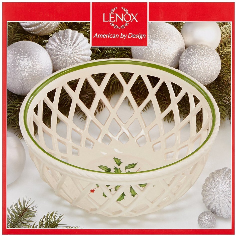 Lenox Holiday Gravy Boat with Stand,Ivory N46