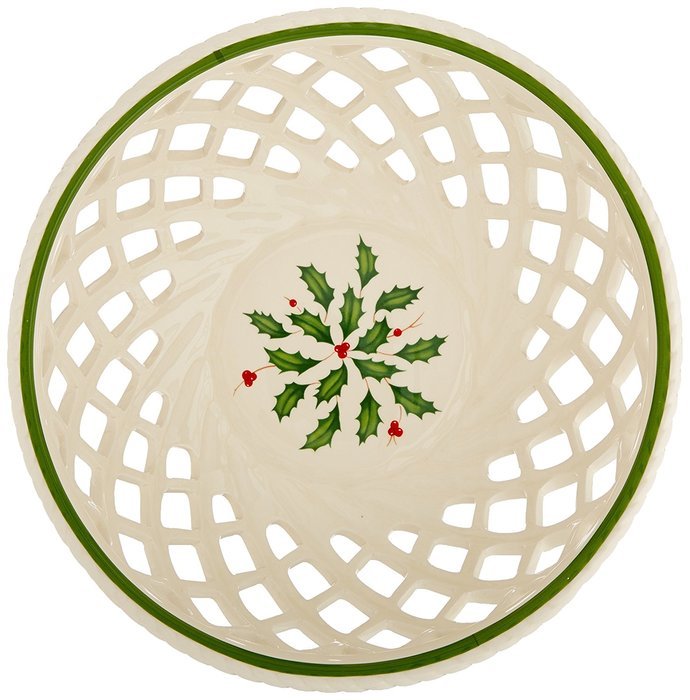 Lenox Holiday Gravy Boat with Stand,Ivory N48