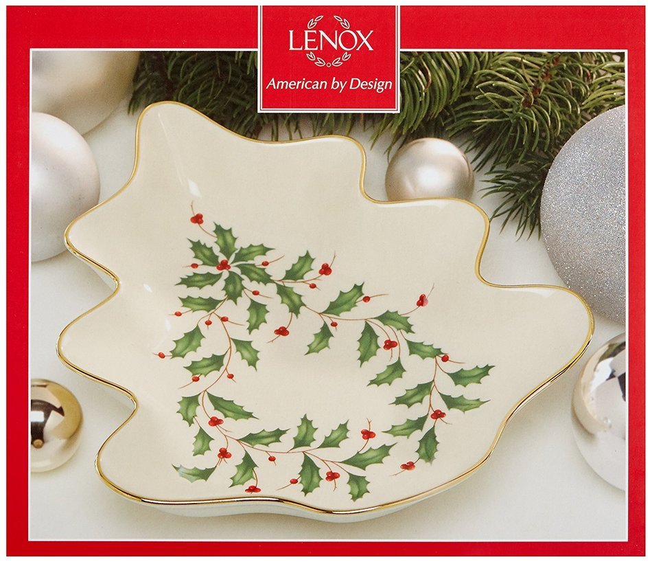 Lenox Holiday Gravy Boat with Stand,Ivory N56