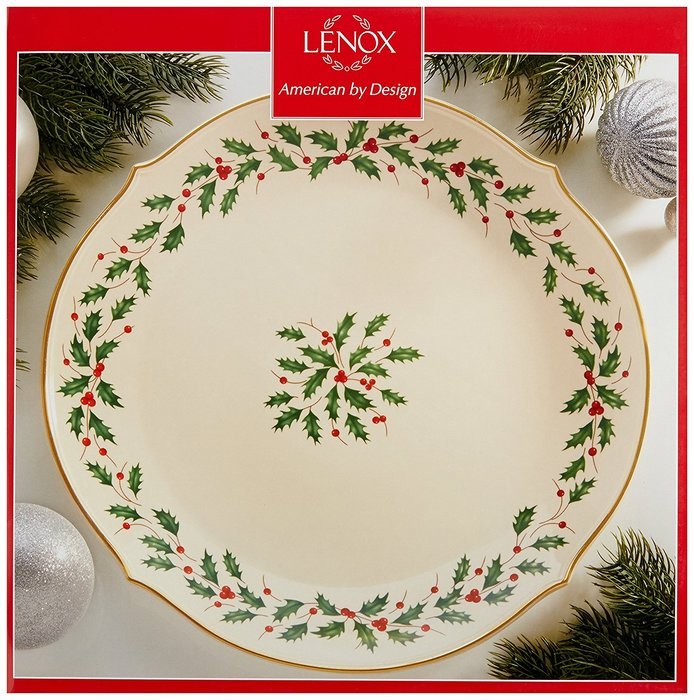 Lenox Holiday Gravy Boat with Stand,Ivory N61
