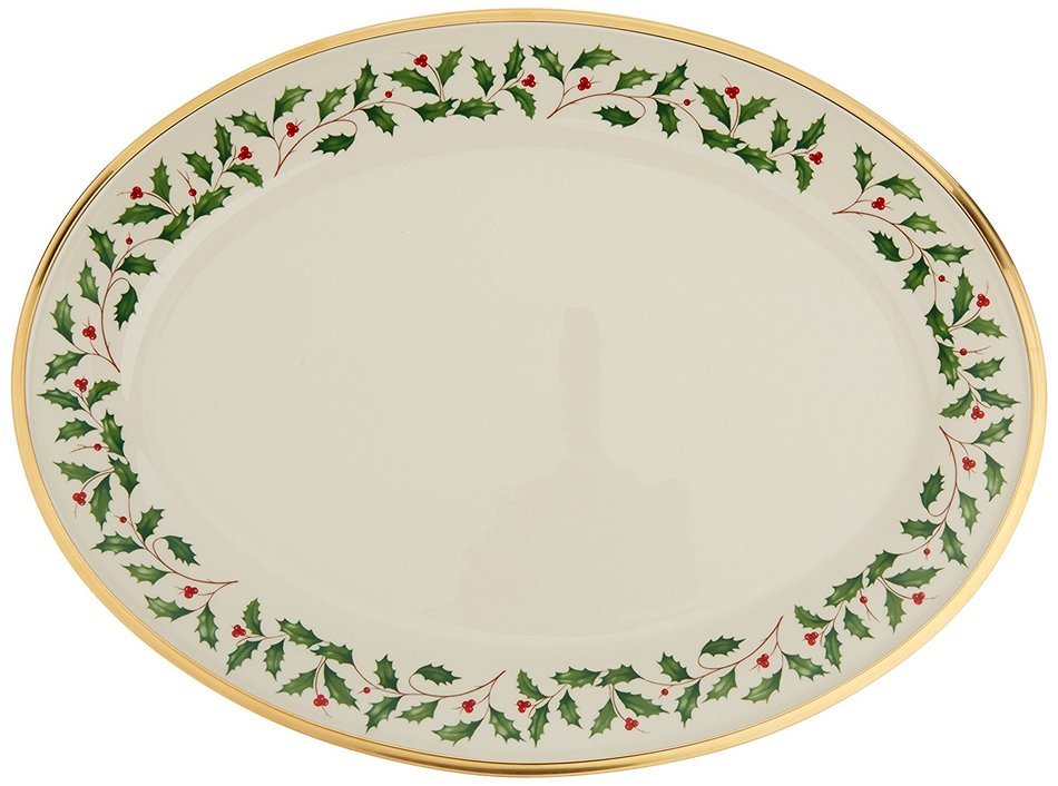 Lenox Holiday Gravy Boat with Stand,Ivory N77