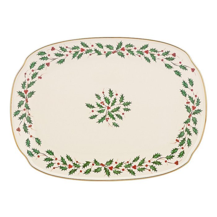Lenox Holiday Gravy Boat with Stand,Ivory N80