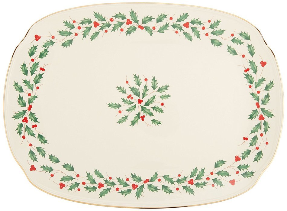 Lenox Holiday Gravy Boat with Stand,Ivory N83