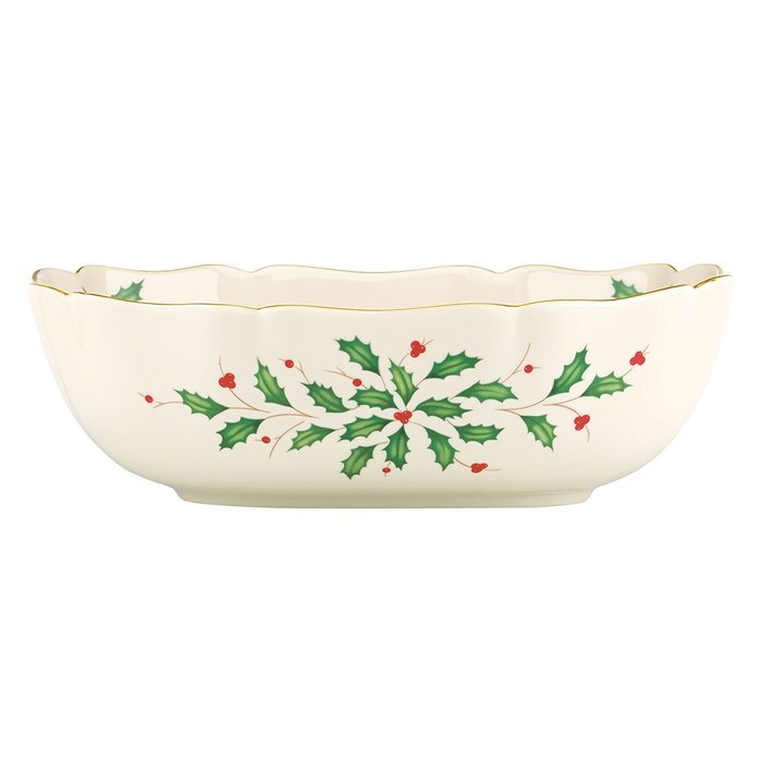 Lenox Holiday Gravy Boat with Stand,Ivory N90