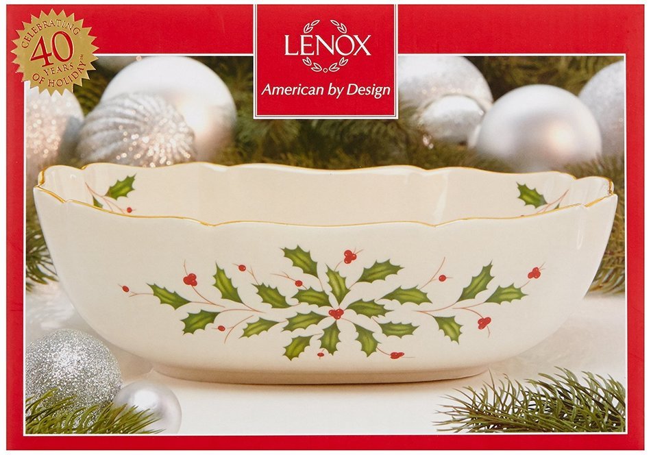 Lenox Holiday Gravy Boat with Stand,Ivory N91
