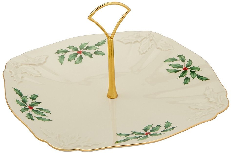 Lenox Holiday Gravy Boat with Stand,Ivory N116