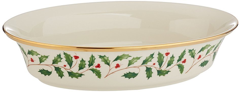 Lenox Holiday Gravy Boat with Stand,Ivory N132