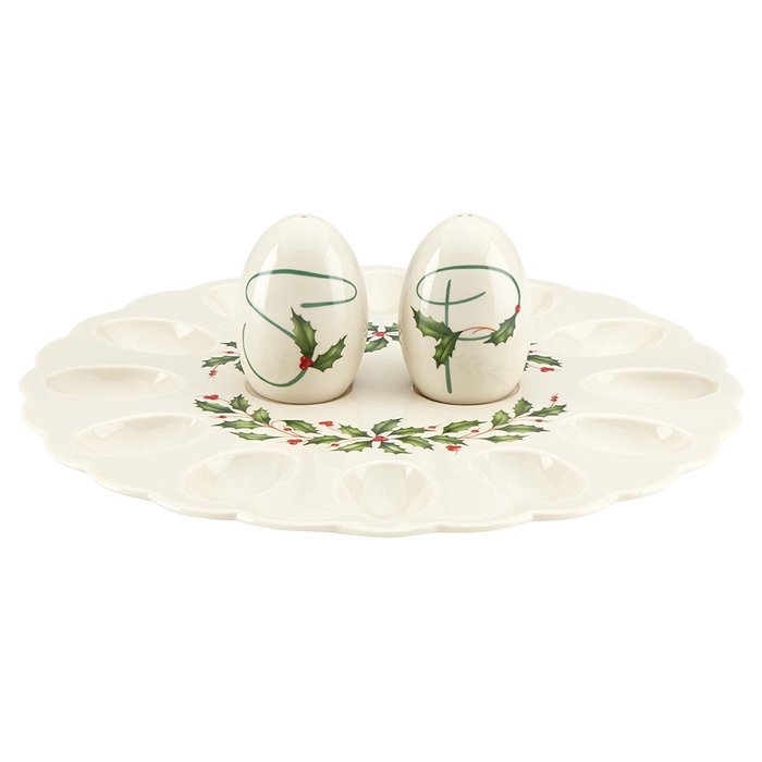 Lenox Holiday Gravy Boat with Stand,Ivory N144