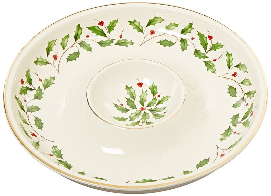 Lenox Holiday Gravy Boat with Stand,Ivory N157