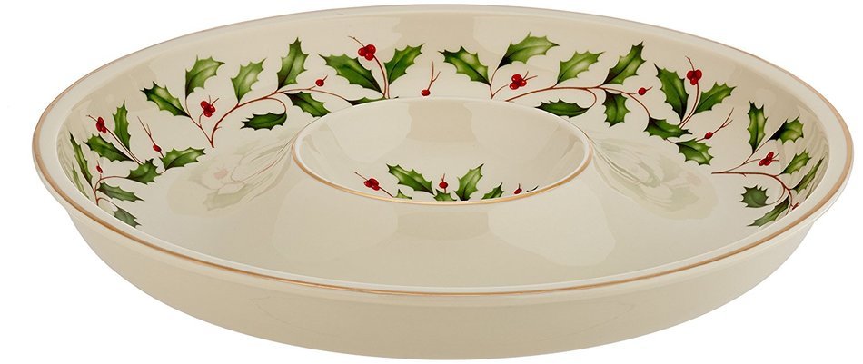Lenox Holiday Gravy Boat with Stand,Ivory N159
