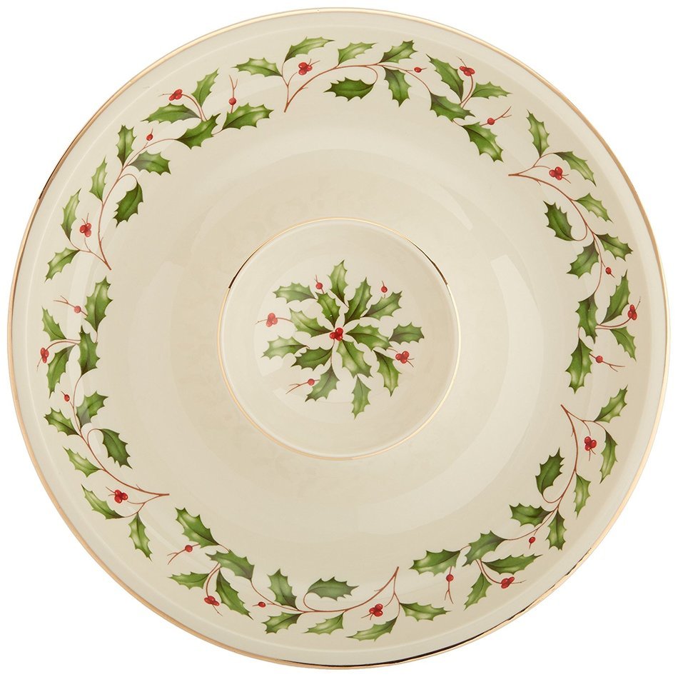 Lenox Holiday Gravy Boat with Stand,Ivory N160