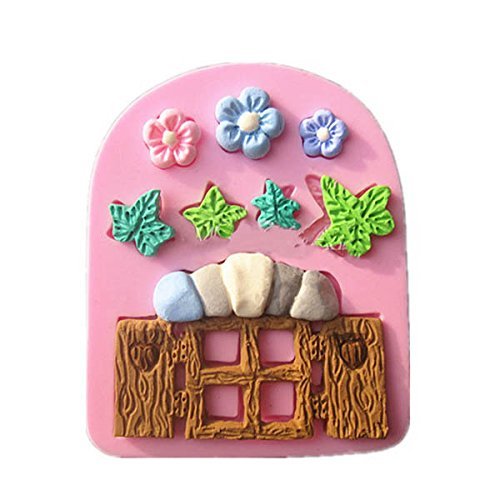 "Plants Wooden Window Liquid Silicone Mold Fondant Cake Decorating Mould" shopping