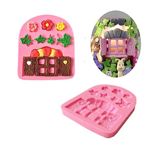 "Plants Wooden Window Liquid Silicone Mold Fondant Cake Decorating Mould" shopping N2