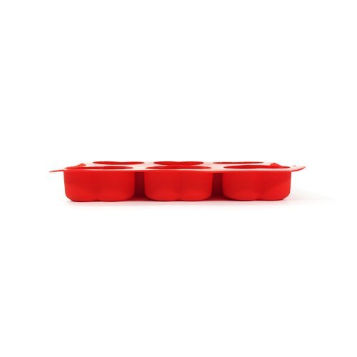 6 Cup Heart Shape Muffin Cake Mould (Red) By Agora Silicone N3