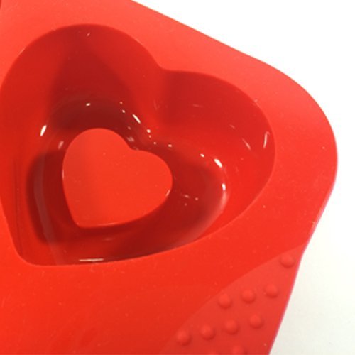 6 Cup Heart Shape Muffin Cake Mould (Red) By Agora Silicone N6