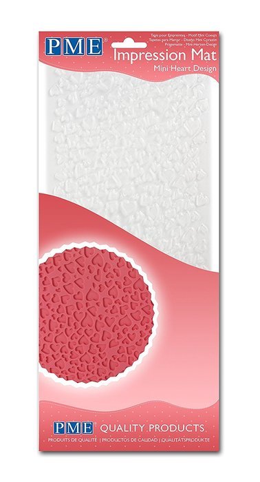PME Mini Heart Design Impression Mat, Transparent
