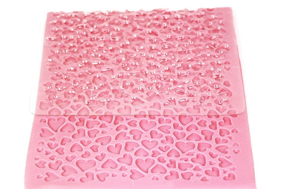 PME Mini Heart Design Impression Mat, Transparent N4