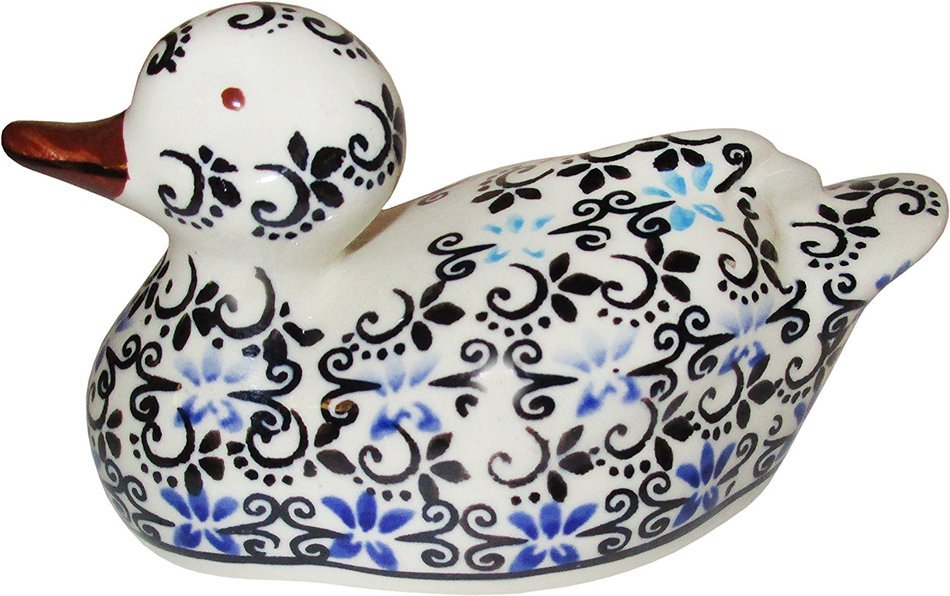 Boleslawiec Stoneware - Polish Pottery Statuette Bird - Duck Sm Eva's Collection "Martina"