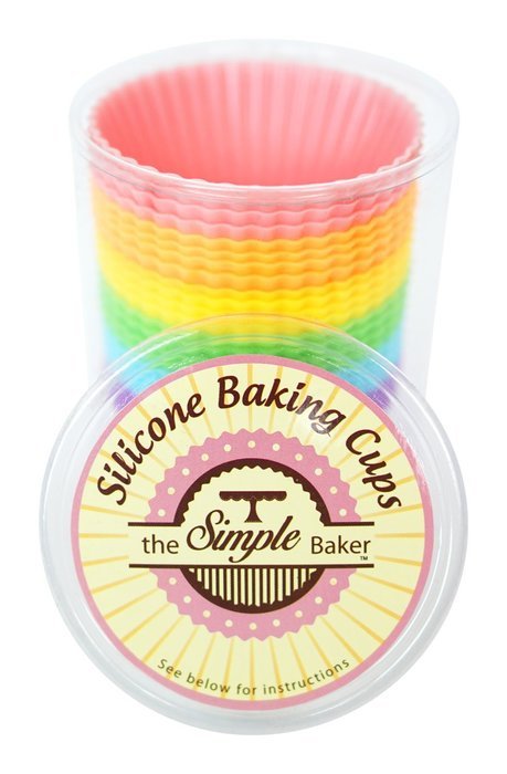 Simple Baker - 24 Pack - Premium Silicone Baking Cups / Cupcake Liners with Clear Storage Container - 6 Vibrant... N2
