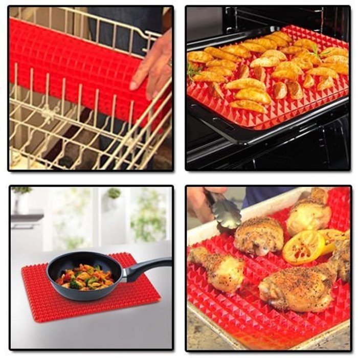 Baking Mat,Axiba Pyramid Pan Non Stick Heat Resistant Silicone Oven Baking Tray Sheets N5