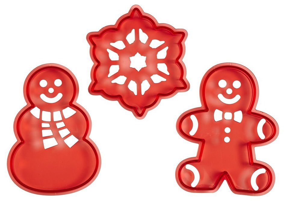Wilton 2304-0121 3-Piece Christmas Cookie Cutter Stencil Set N2