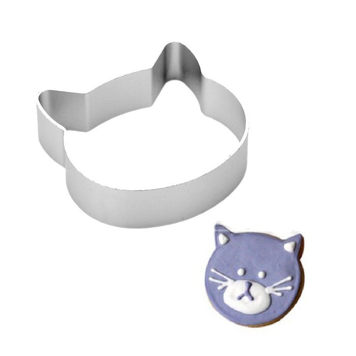 DUFUSTORE 1pcs Cat Head Alloy Cookie Cake Jelly Cutter Tin Mold Mould Tool N5