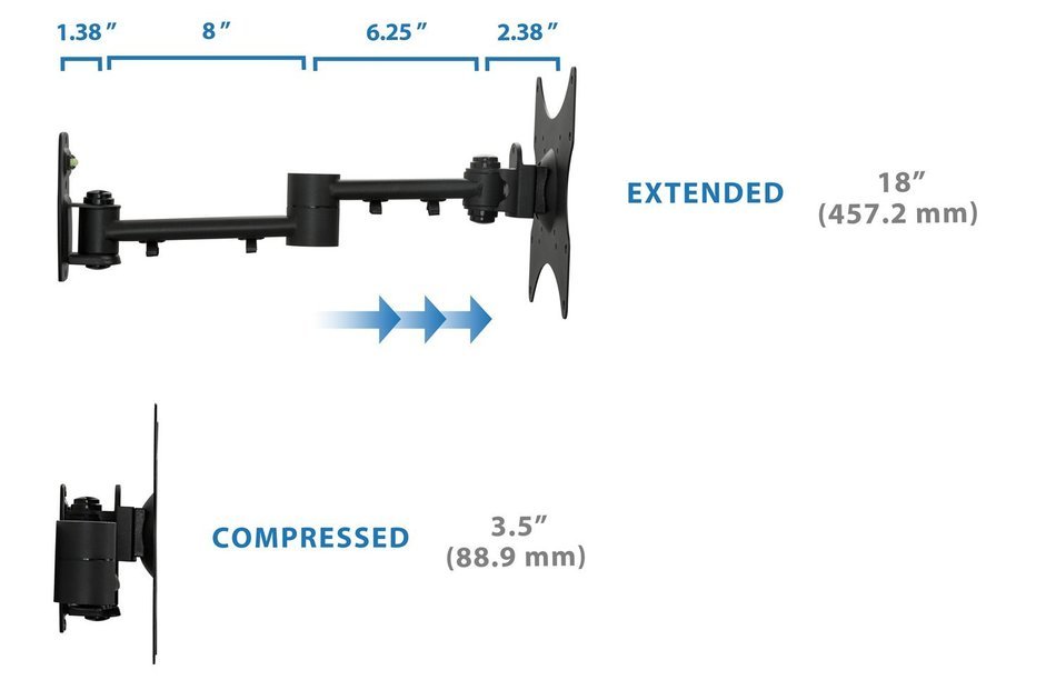 Mount-It! LCD TV Wall Mount Bracket with Full Motion Swing Out Tilt and Swivel Articulating Arm for 13-42" Flat... N8