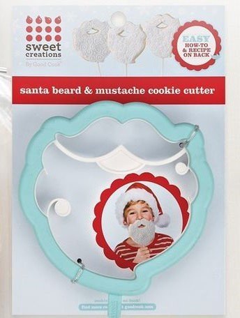 Santa's Beard & Mushtashe Cookie Cutter - Cute for "Photo Booth" Prop by Good Cook