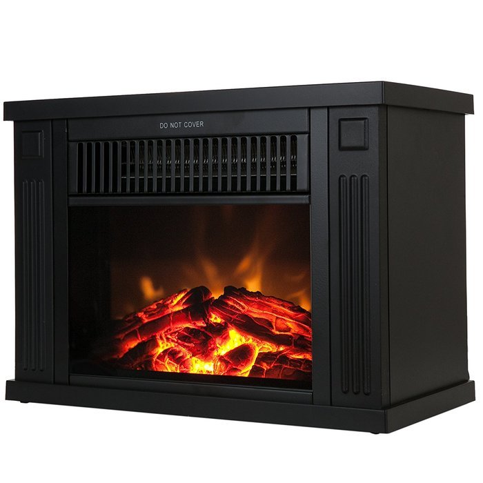 AKDY 13" Freestanding Portable 3D Flame Effect Mini Electric Fireplace Heater w/ Simulation Log Set N4