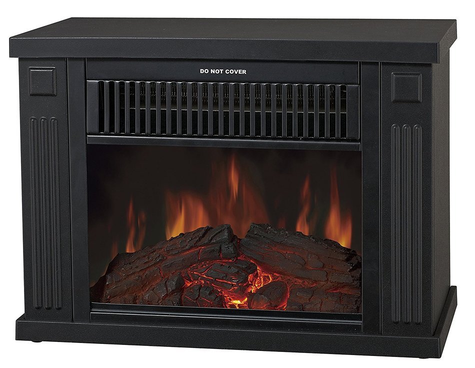 AKDY 13" Freestanding Portable 3D Flame Effect Mini Electric Fireplace Heater w/ Simulation Log Set N5