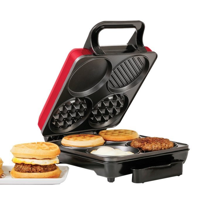 Holstein Housewares HU-09008R-M Breakfast Station - Metallic Red