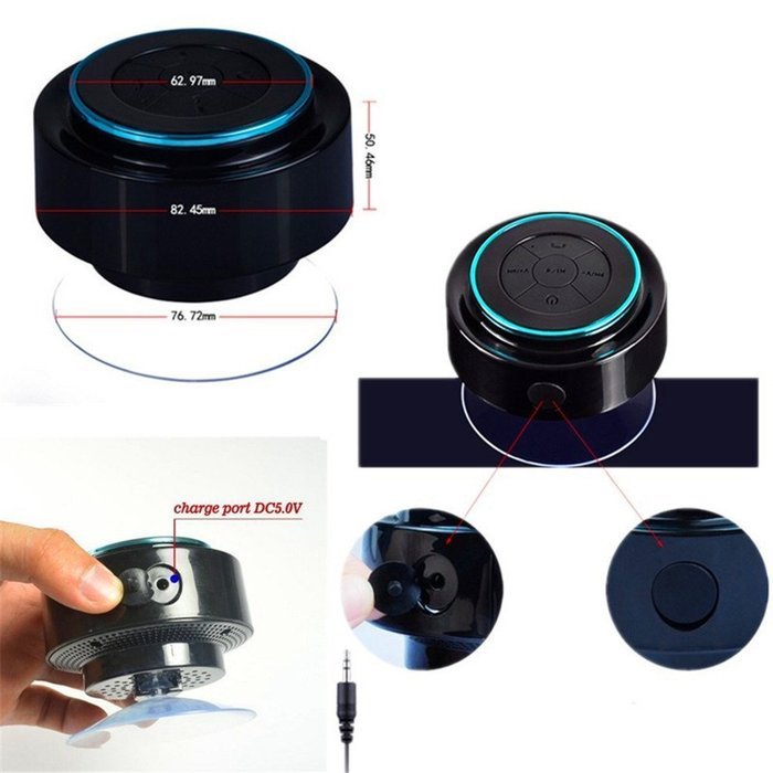 [Bluetooth Shower Speaker ] JDA's Store Waterproof Shockproof Wireless Bluetooth Stereo Speaker Built-in Mic for... N3