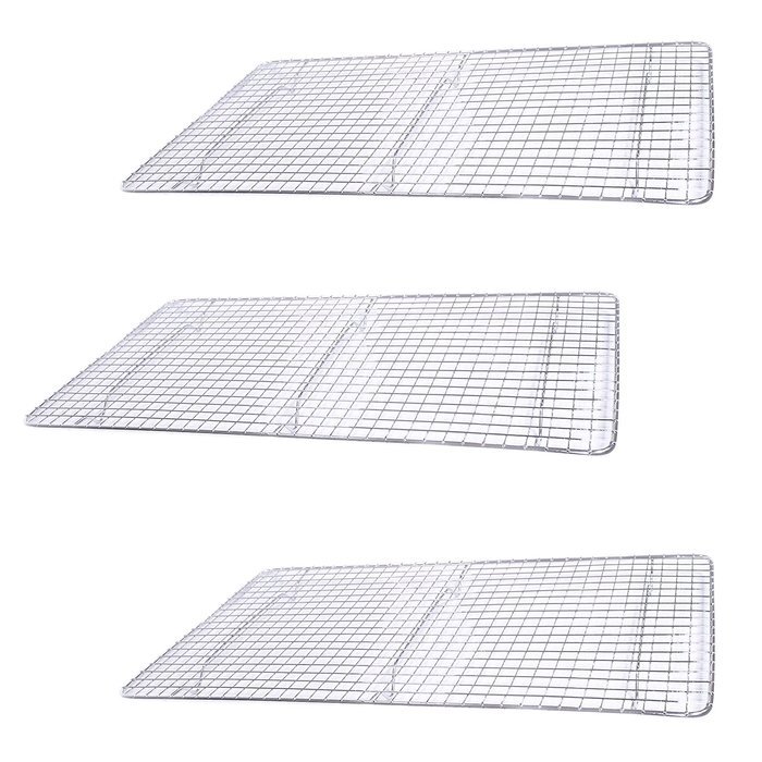 Set of 3 Large Pan Grates, Cooling Racks Chrome Plated, 18" X 10"