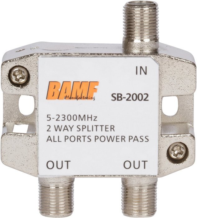 BAMF 2-Way Coax Cable Splitter Bi-Directional MoCA 5-2300MHz N2