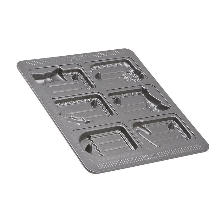 Sweet Creations 04727 6-Cup Nonstick Christmas Cookie Tags, Gray