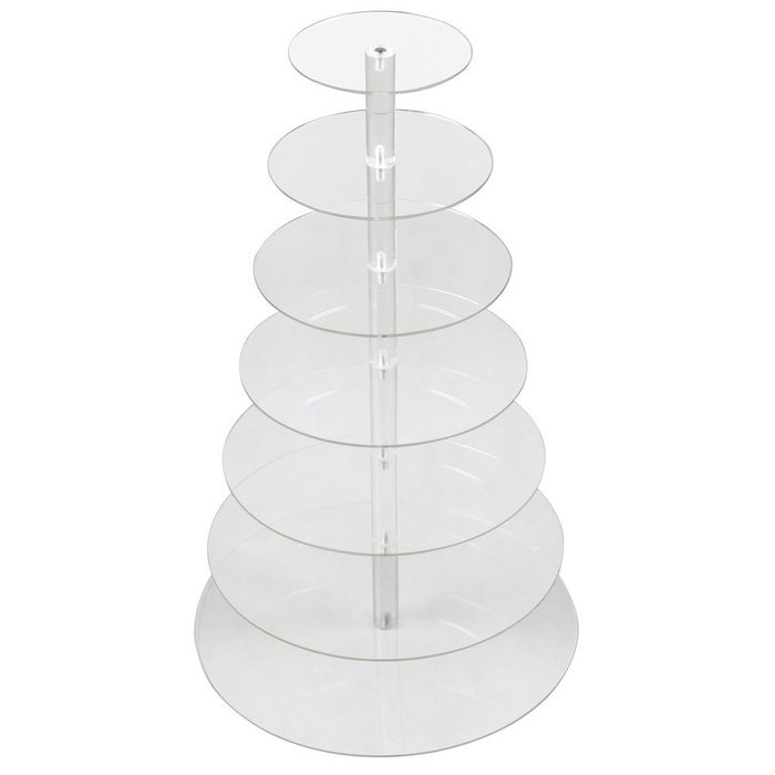 World Pride Round Cupcake / Dessert Tower Clear Acrylic Cake Stand (7-Tier)