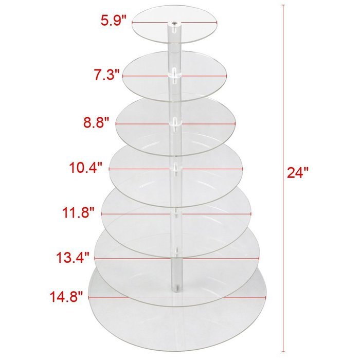 World Pride Round Cupcake / Dessert Tower Clear Acrylic Cake Stand (7-Tier) N2