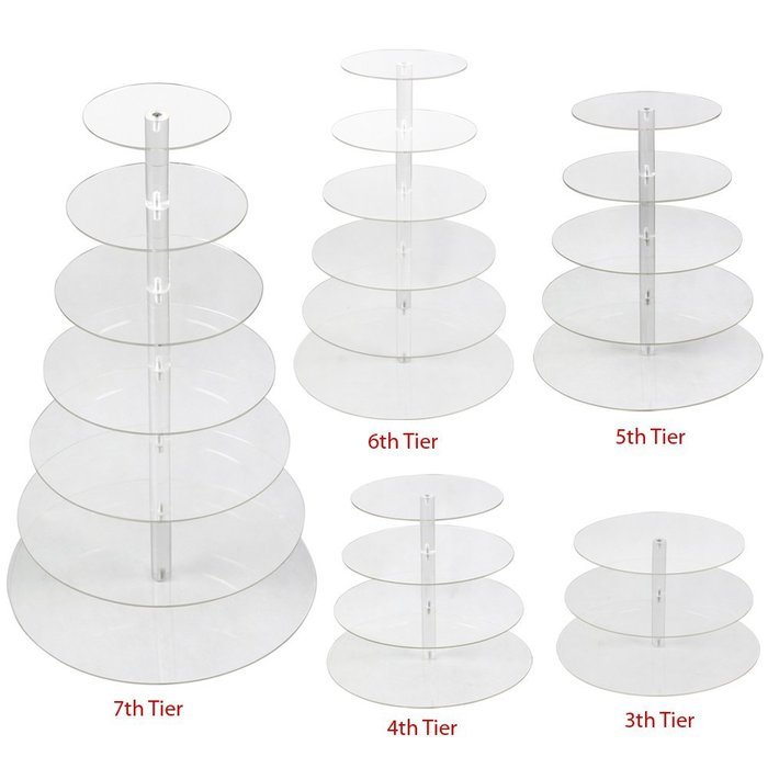 World Pride Round Cupcake / Dessert Tower Clear Acrylic Cake Stand (7-Tier) N3