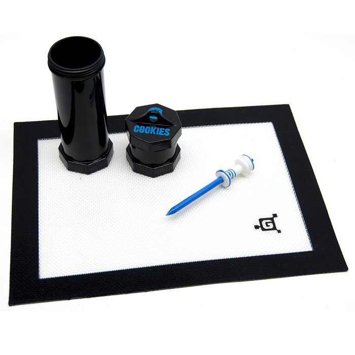 Cookies Extendo Jar With Silicone Top + Genetik Supply Mat + Glass Wand (Green Wand) N3