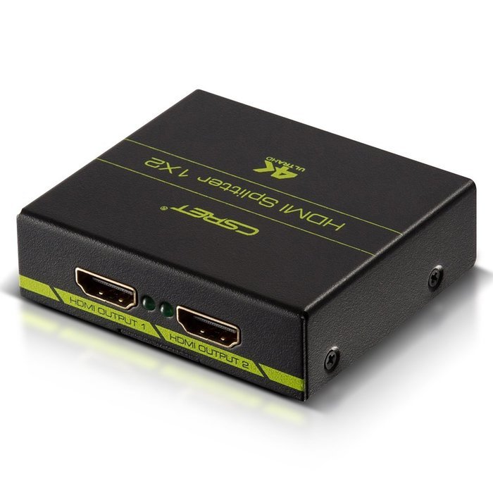 CSRET Ultra HD 4K x 2K HDMI Splitter Amplifier 1x2 1 in 2 Out Ver 1.4 Signal Distributor with 1080P 3D Compatibility... N2