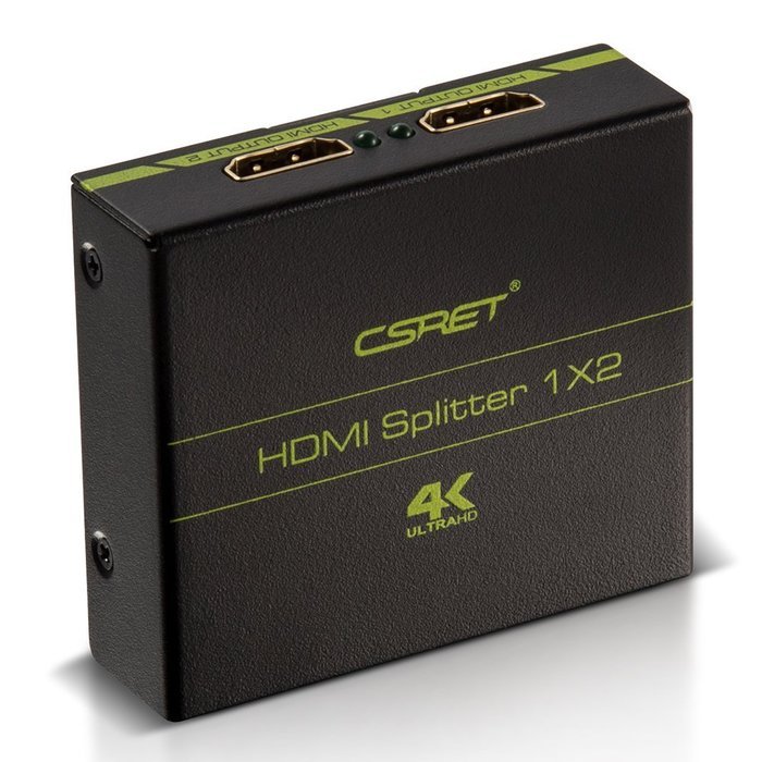 CSRET Ultra HD 4K x 2K HDMI Splitter Amplifier 1x2 1 in 2 Out Ver 1.4 Signal Distributor with 1080P 3D Compatibility... N3