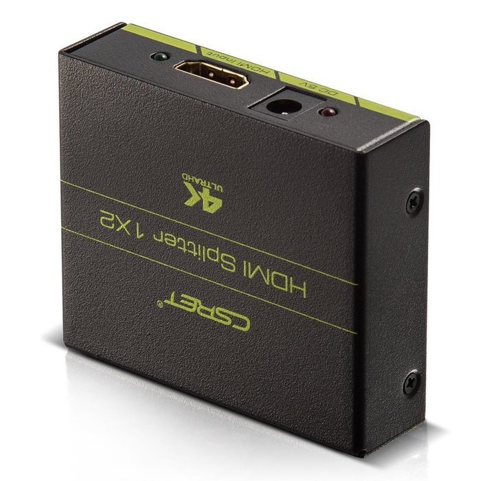 CSRET Ultra HD 4K x 2K HDMI Splitter Amplifier 1x2 1 in 2 Out Ver 1.4 Signal Distributor with 1080P 3D Compatibility... N4
