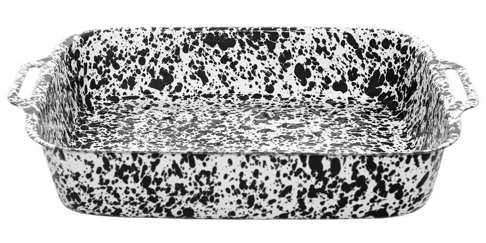 Enamelware Large Lasagna Pan - Black Marble
