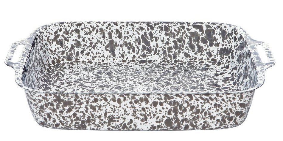 Enamelware Large Lasagna Pan - Black Marble N2