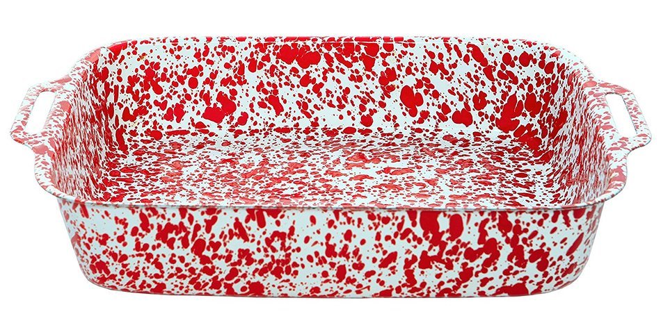 Enamelware Large Lasagna Pan - Black Marble N3