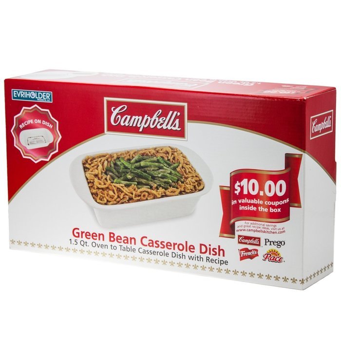 Campbell&rsquo;s Stoneware Green Bean Casserole Dish w/ Recipe 1.5 Qt Oven to Table
