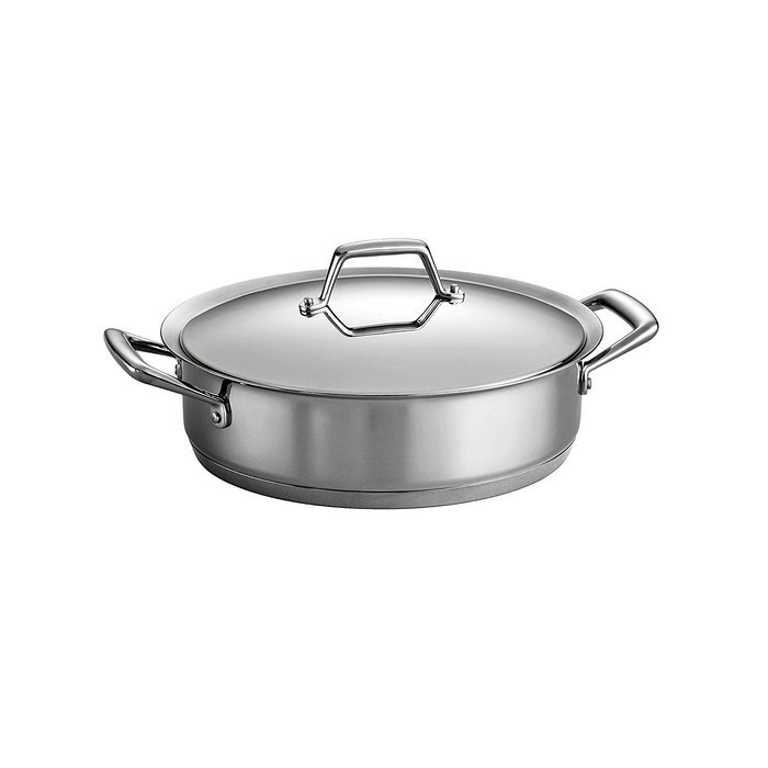 Tramontina Prima 5 Quart 18/10 Stainless Steel Tri-Ply Base Covered Casserole