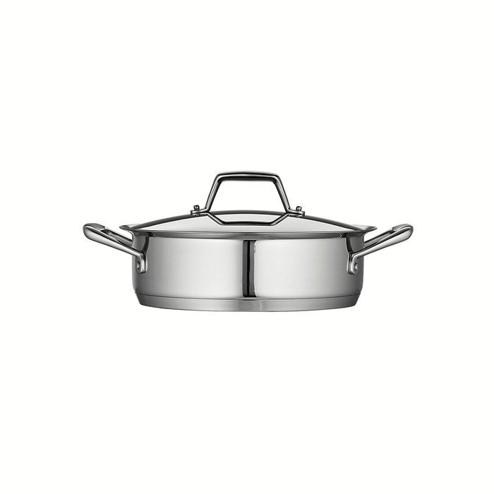 Tramontina Prima 5 Quart 18/10 Stainless Steel Tri-Ply Base Covered Casserole N8