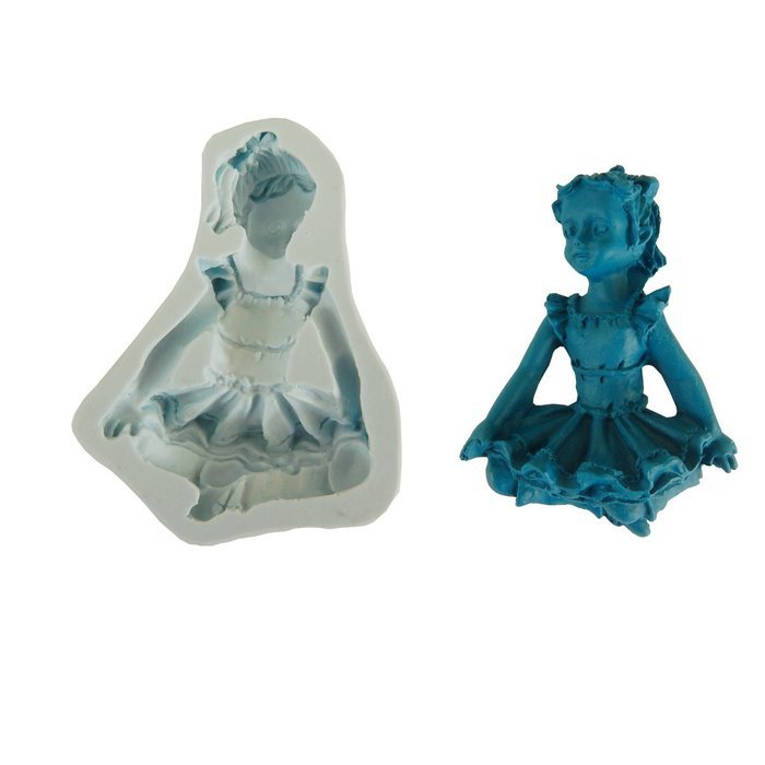 Silicone Mold Fondant Ballerina Gompaste Cake M4753 By Ok Molds